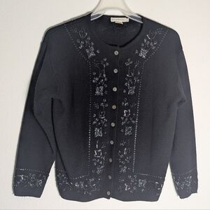 Vintage 80s Banana Republic Womens Cardigan Sweater Holiday Christmas Medium‎